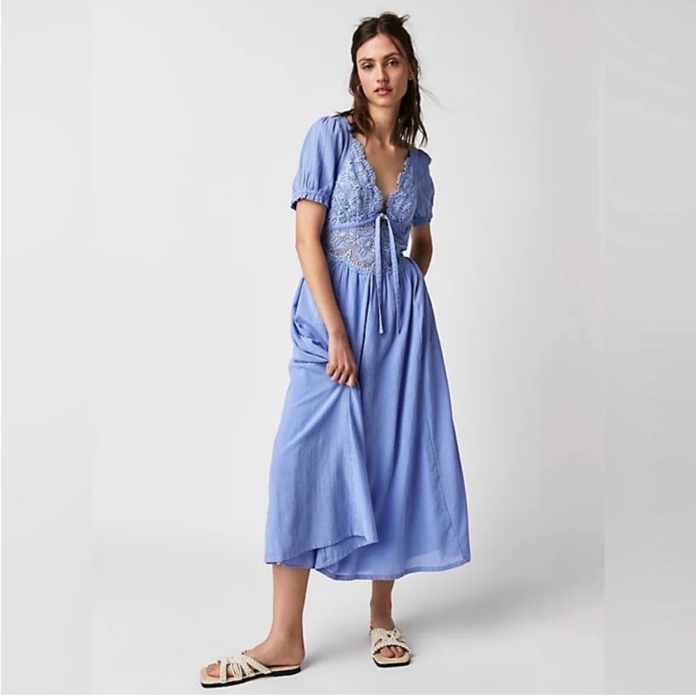Free People All You Need is Lace romantic Midi Dress